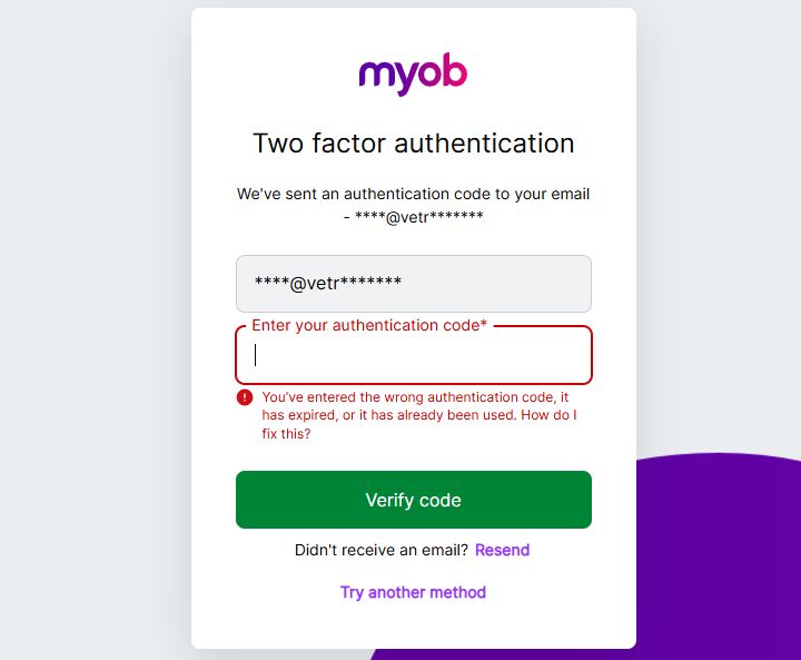 How to Get Myob Authentication Code