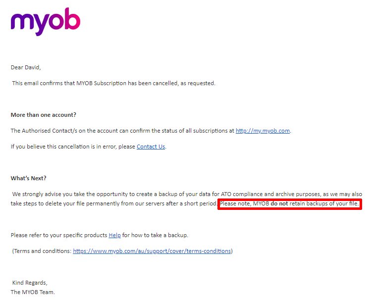 What Happens If I Cancel My Myob Subscription